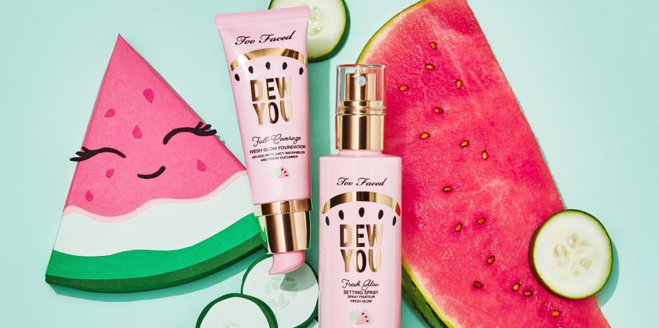  The collection includes a watermelon and cucumber infused foundation and dew spray