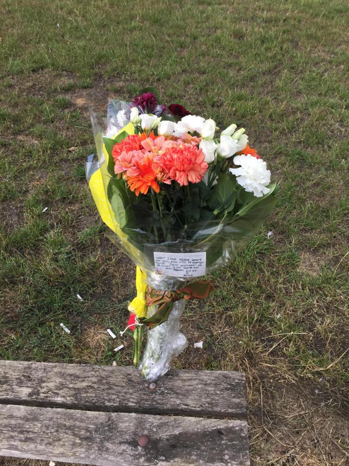  Floral tributes were laid for Conor near his home in Stevenage