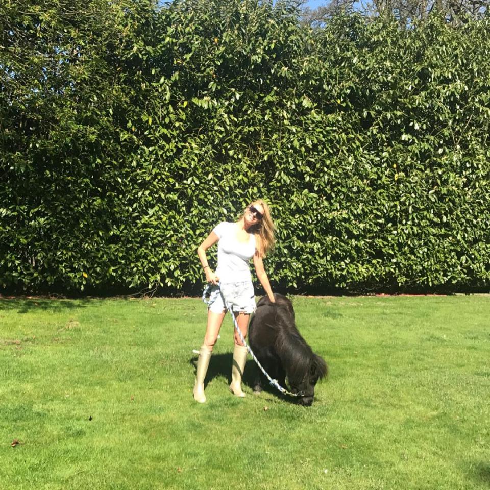  Tess has a huge garden, big enough to house her two Shetland ponies