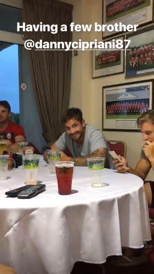  Teammates posted this picture of Danny Cipriani from last night