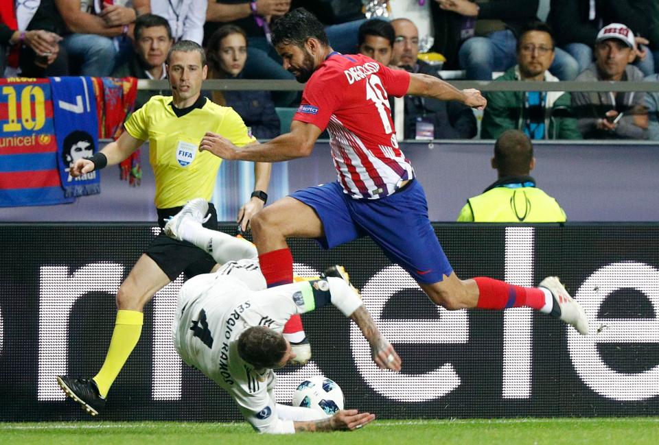  Diego Costa was accused of stamping on Sergio Ramos