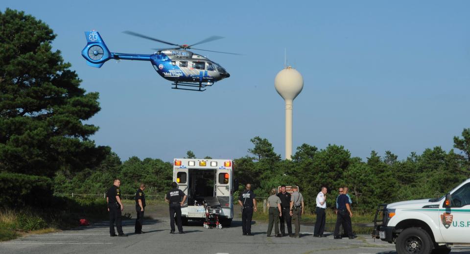  The American was flown to a hospital in Boston for treatment