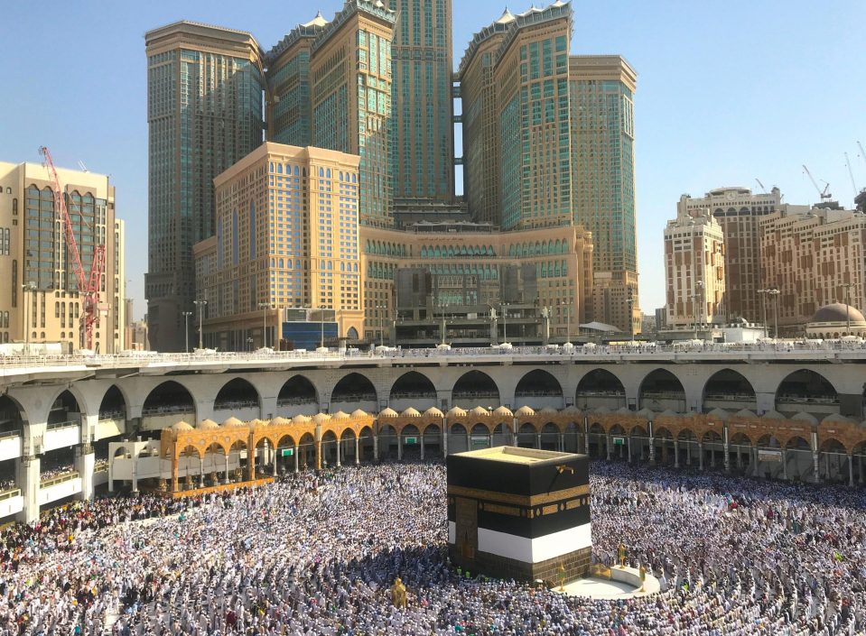  Prayers are said around the Kaaba, located in the centre of the Grand Mosque in Mecca