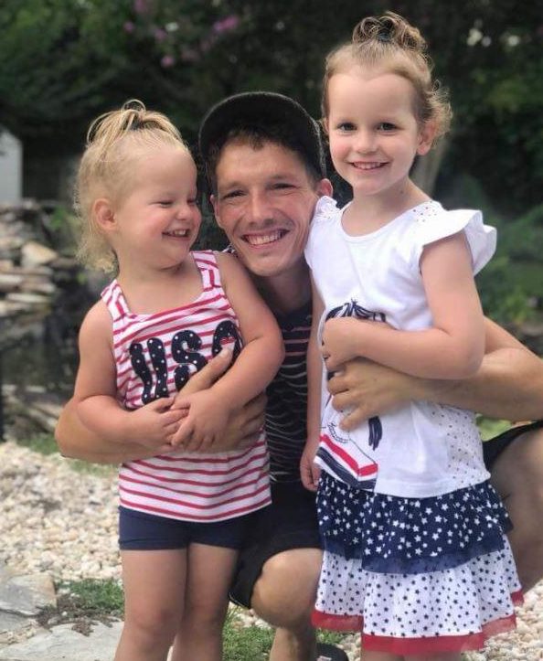  Frank with his two young nieces, who he described as "meaning everything" to him