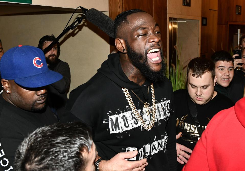  Deontay Wilder and Tyson Fury almost came to blows at a weigh-in in Belfast