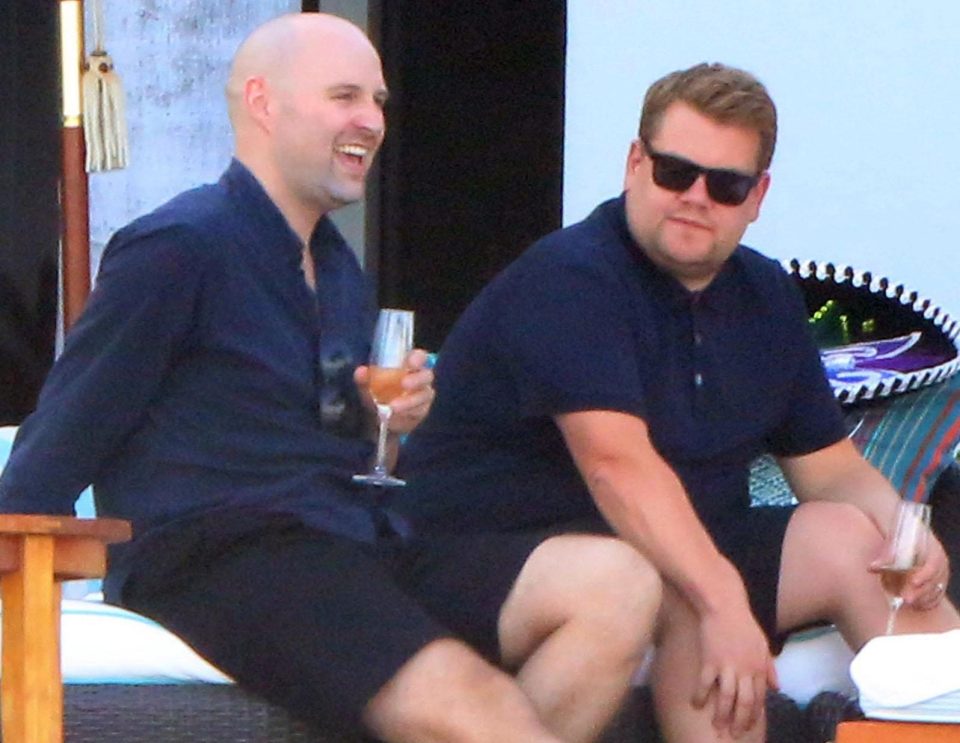  Feeling fine at 40, James Corden holidays with friends and family to celebrate