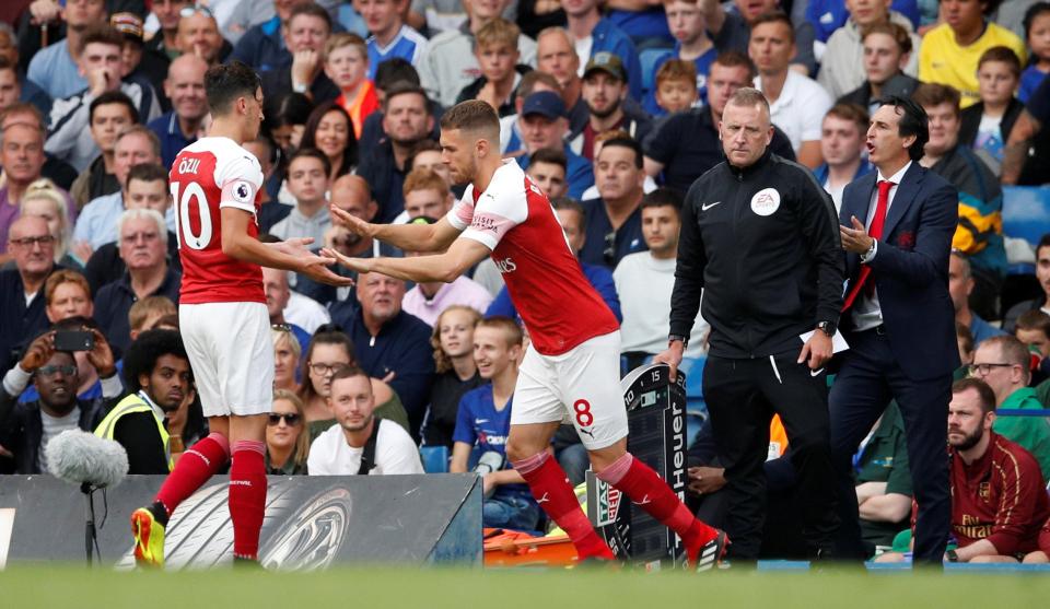  He started on the bench for the Chelsea defeat, replacing Mesut Ozil in the second half