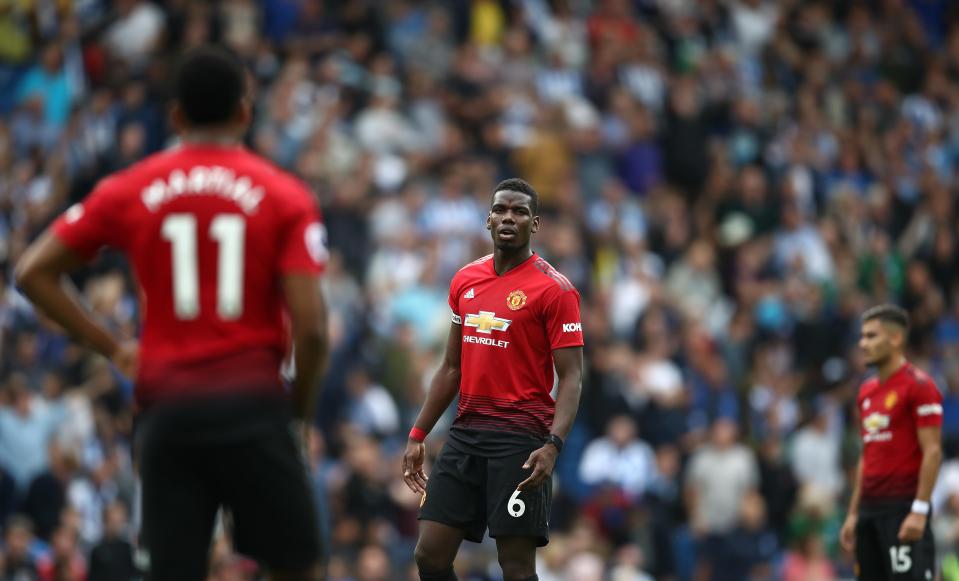  Manchester United and captain Paul Pogba looked stunned