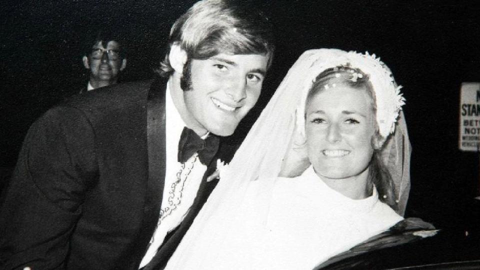  Ex-rugby star Chris Dawson and Lyn on their wedding day in 1970