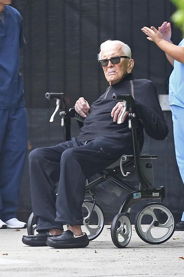  Kirk Douglas was spotted in LA with a nurse