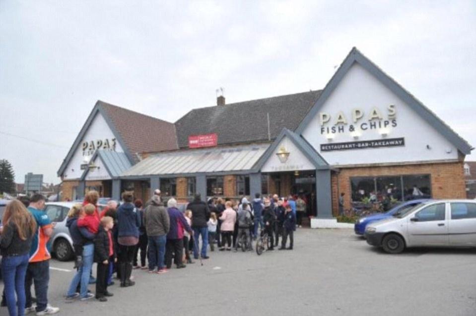  They're queuing for a reason... this posh chippie joint on the outskirts of Hull is the world's largest fish and chip restaurant and takeaway!