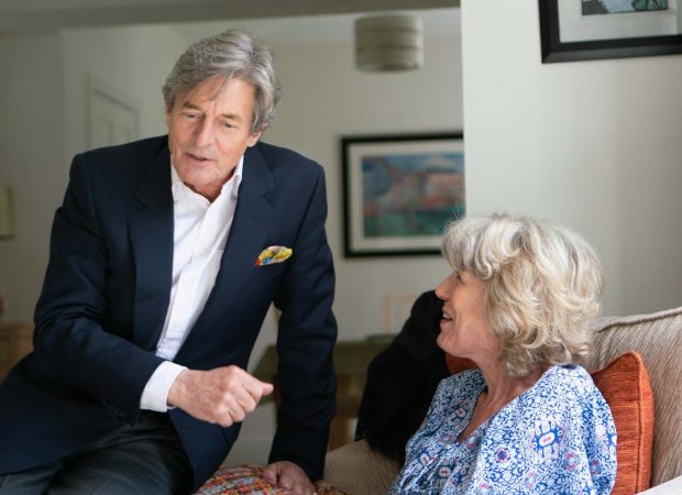 Lewis Archer, left, with Audrey Roberts, right