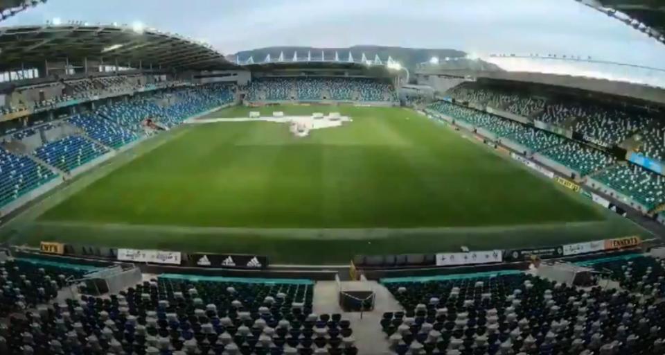  This was how the stadium looked hours before boxing took over from football