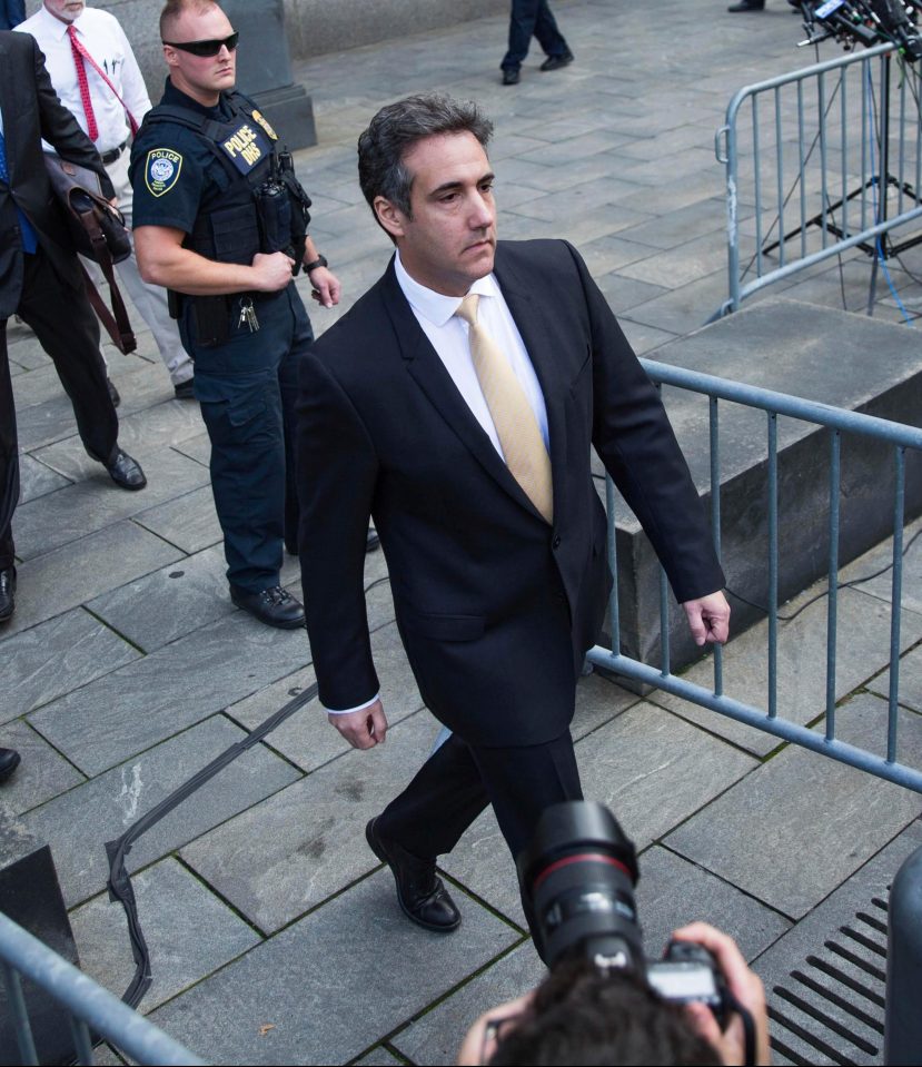  Cohen leaves the federal court in lower Manhattan, New York City, on Tuesday