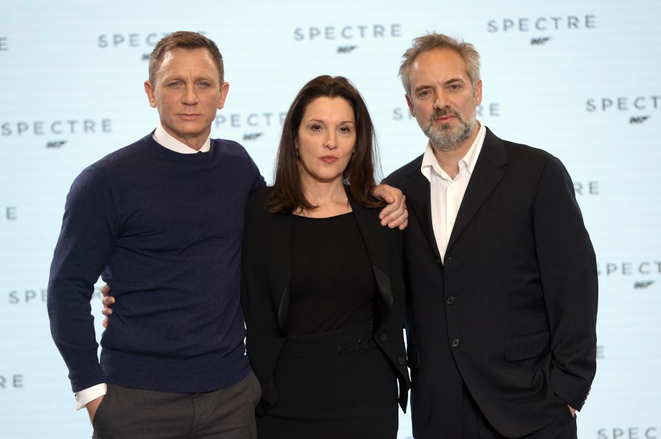 Daniel Craig, pictured with producer Barbra Broccoli and Spectre’s Sam Mendes, is claimed to have refused to return for Bond 25 if the director was returning too