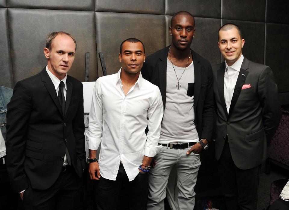  Ashley Cole and Carlton Cole meet Jason Of Beverly Hills, right, and fashion icon David Thomas at The Mayfair Hotel in 2011