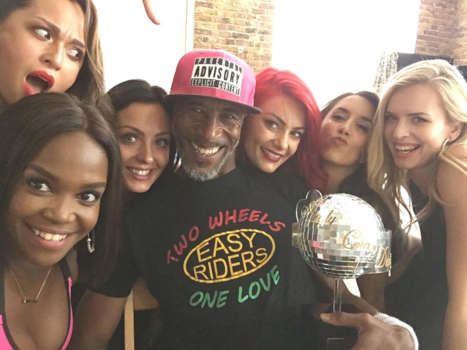  Danny John Jules has his eyes on the prize as he poses with Katya Jones, 24; Oti Mabuse, 27; Amy Dowden, 27; Dianne Buswell, 29; Janette Manrara, 34; and Nadiya Bychkova, 28