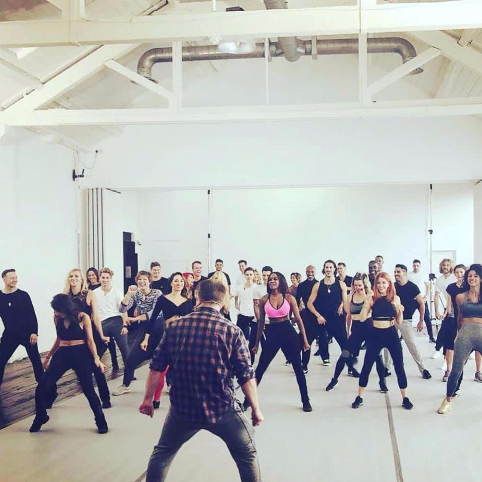  This snap shows the dancers have already begun training ahead of next month's launch