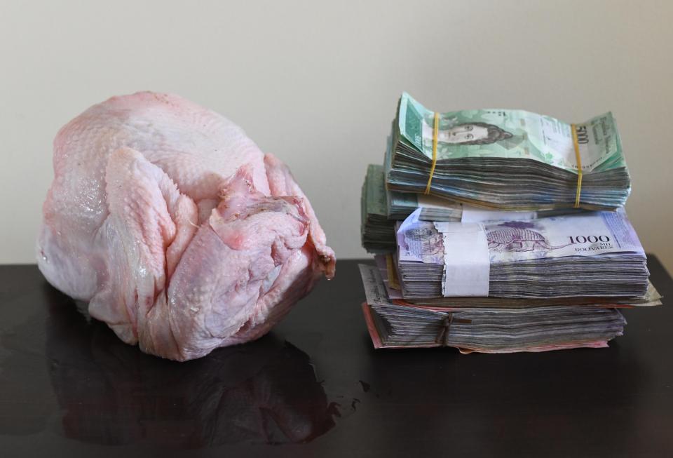  The price of a chicken in Venezuela is 15 million bolivar