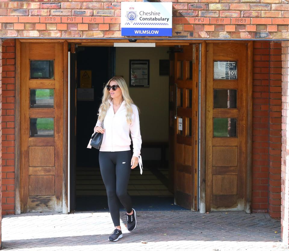  Christine McGuinness made a solo return to the police station on Friday morning