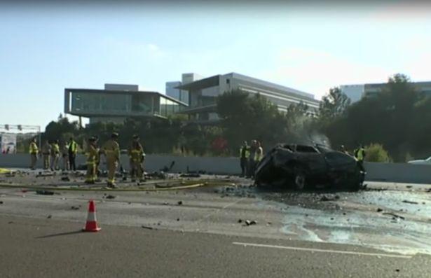  Two 4x4s had flipped as a result of the crash