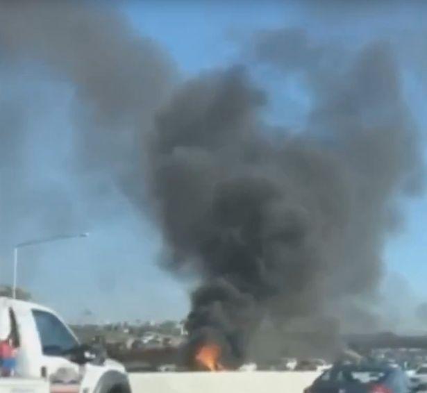  The crash, an act of apparent suicide, led to a massive fireball erupting on the road