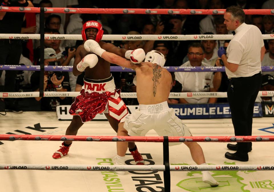  Deji did land some tasty shots in the fight, one which bust Jake Paul's nose, but he came undone by the end