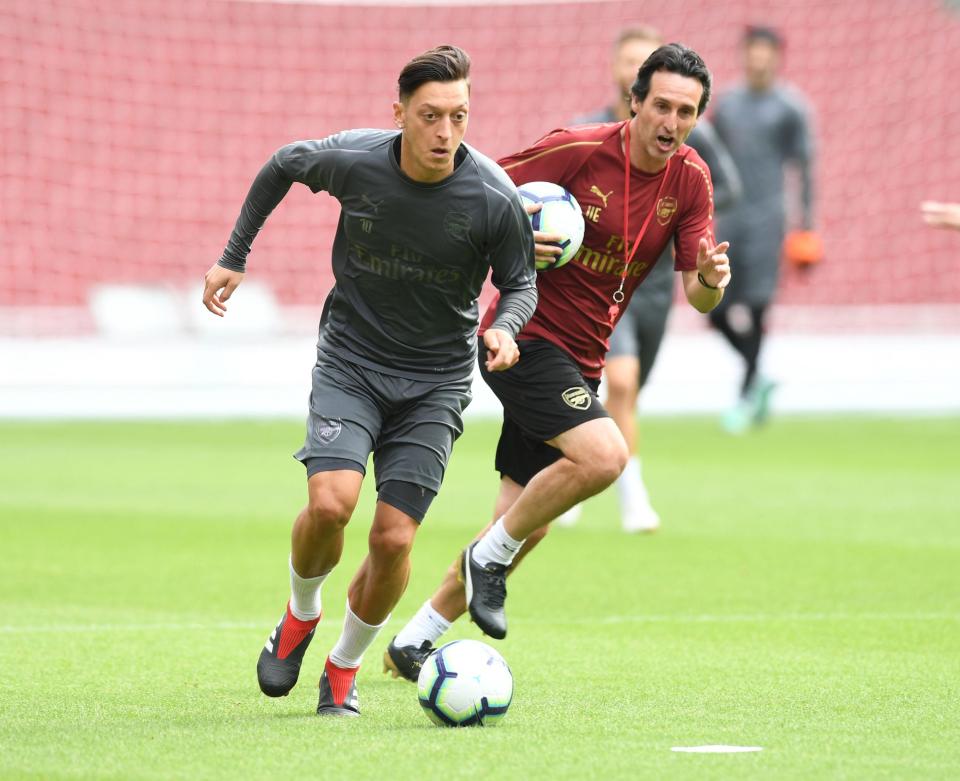  Mesut Ozil could start for Arsenal against the Bluebirds on Sunday