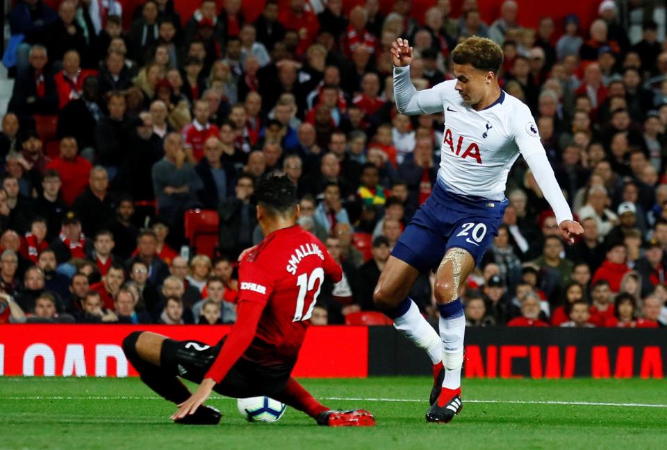  Chris Smalling was back in the heart of Manchester United's defence as they lost 3-0 to Tottenham