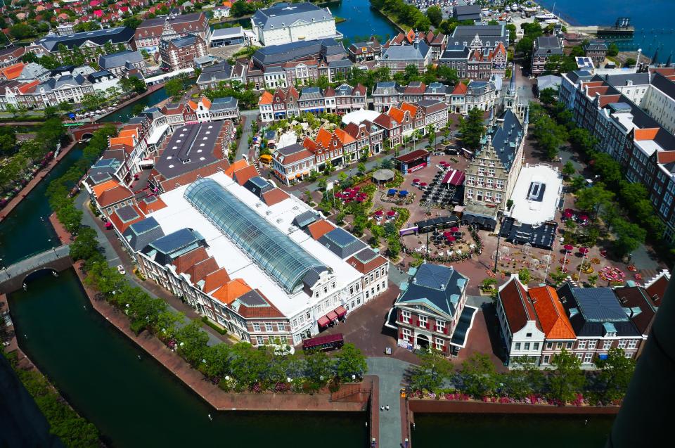  Japan's Huis Ten Bosch's theme park has an evident Dutch influence when seen from the air - but as explored in Dark Tourism, it's also home to the world's first robot hotel