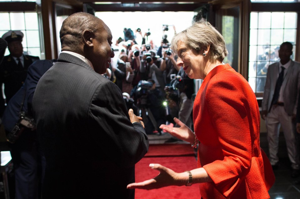 The PM was in South Africa for the first day of a three-day visit to the continent