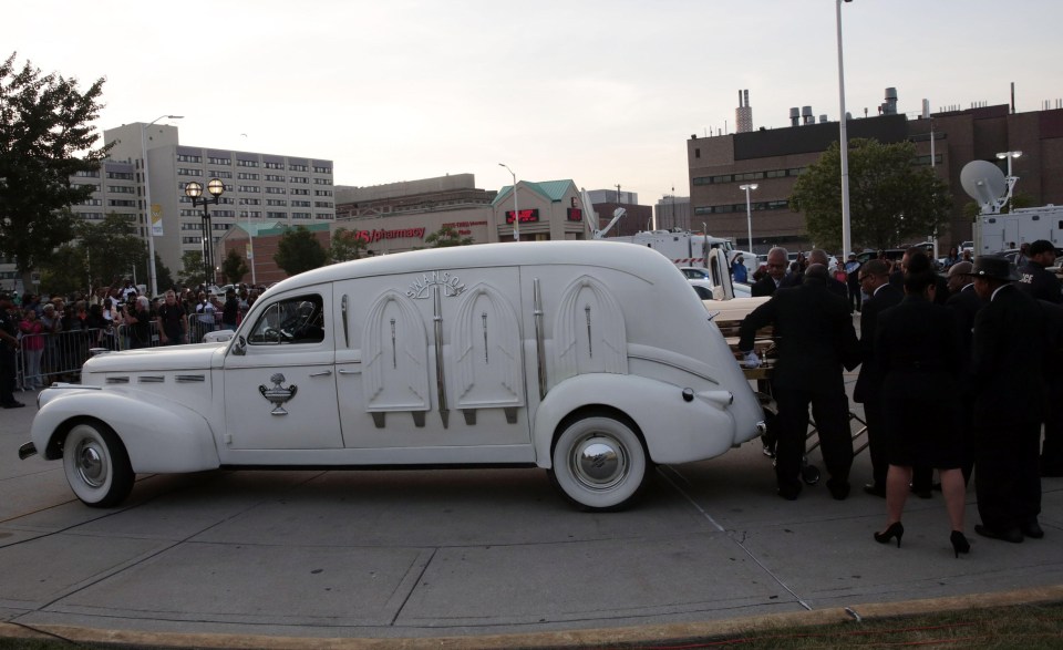 Aretha was transported to the museum in a 1936 white LaSalle sedan