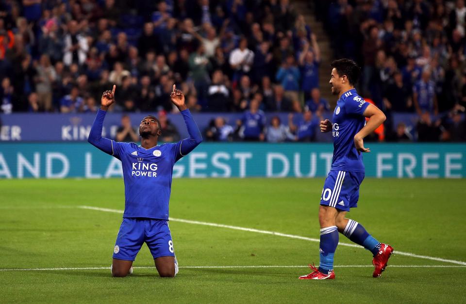  Kelechi Iheanacho started up front in Vardy's absence and scored Leicester's third