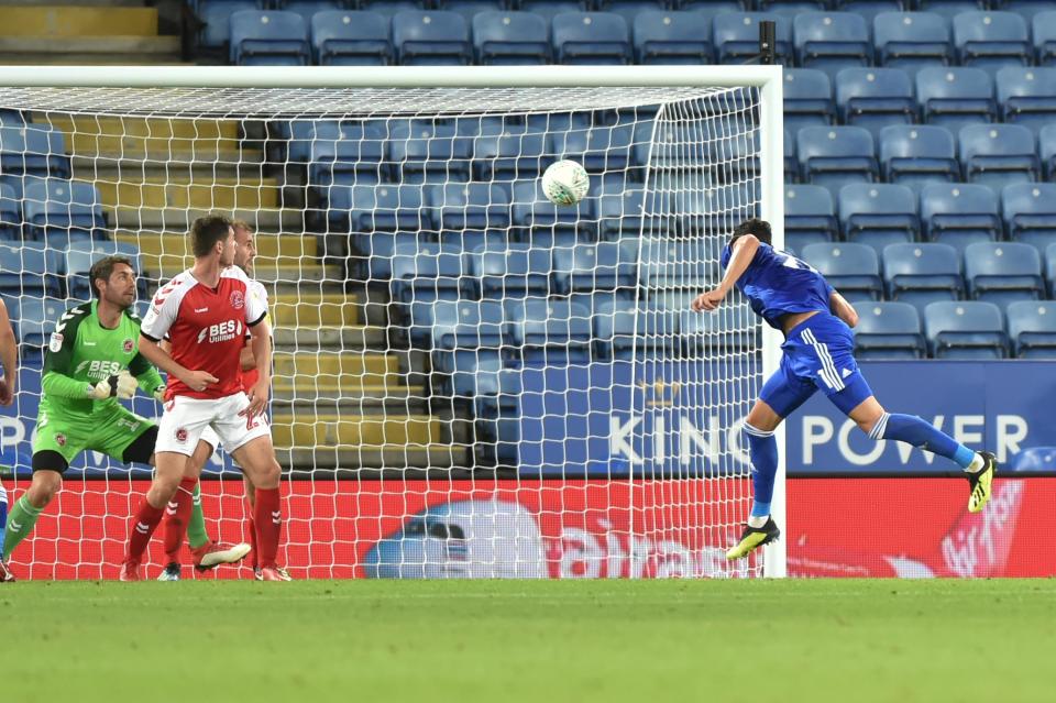  Vicente Iborra's header doubled Leicester's lead before half time