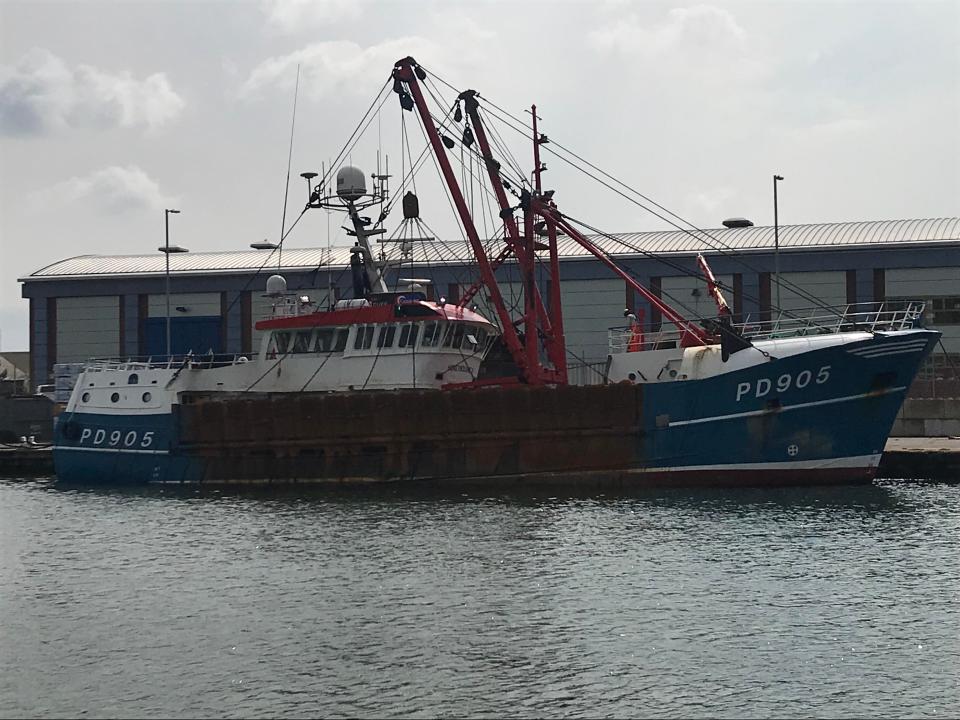  Honeybourne III in Shoreham Harbour today where crew were assessing the damage