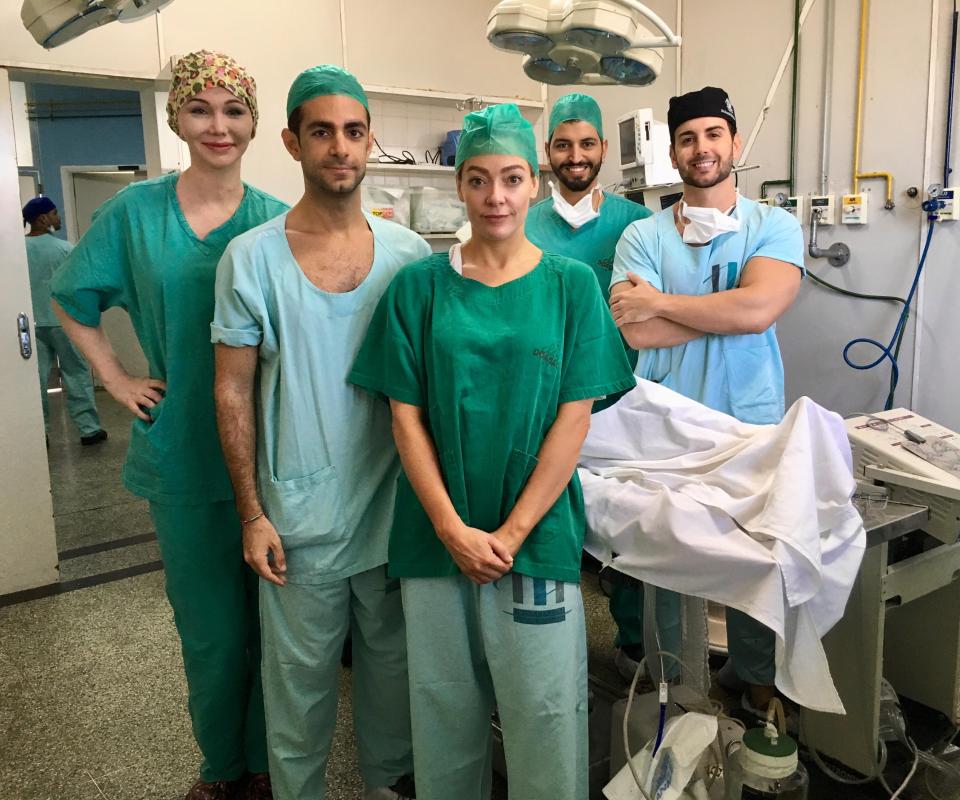 Film-maker Cherry Healey, centre, witnessed the dangerous procedure up close 