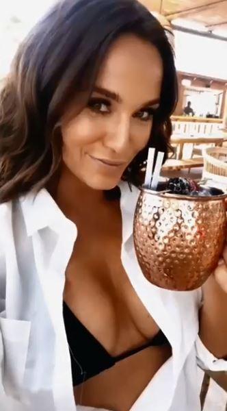  Vicky often encourages her fans to live a balanced lifestyle, and later shared a snap of herself sipping a cocktail while on holiday