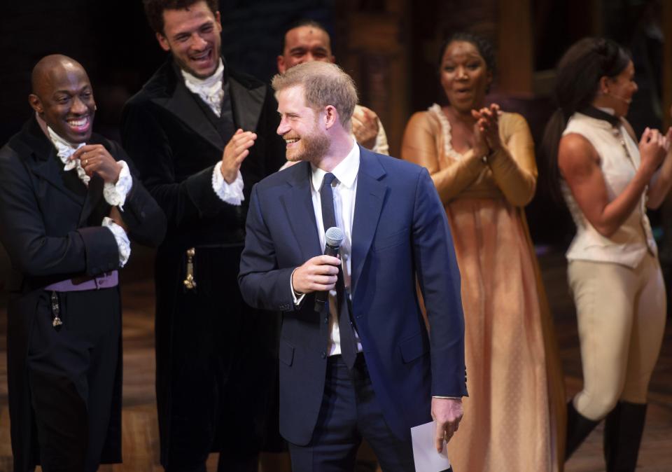  Prince Harry joined the cast of Hamilton on stage