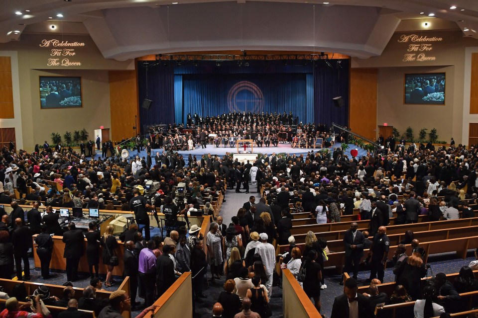 Hundreds gathered inside the church while many more were outside