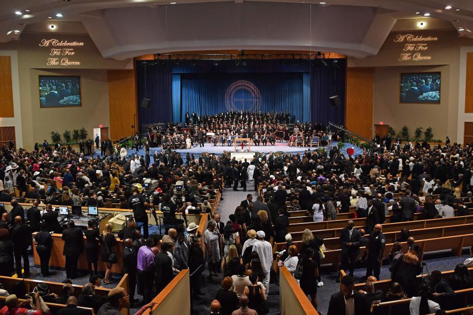  Hundreds gathered inside the church while many more were outside