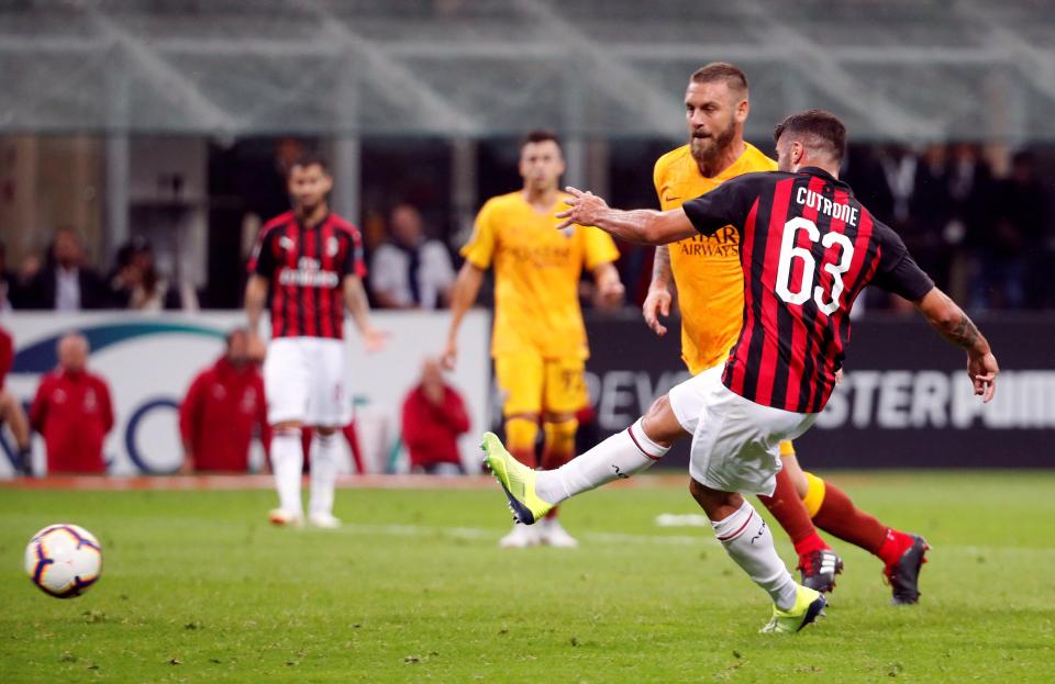  Milan striker Patrick Cutrone netted a dramatic injury time winner against Roma