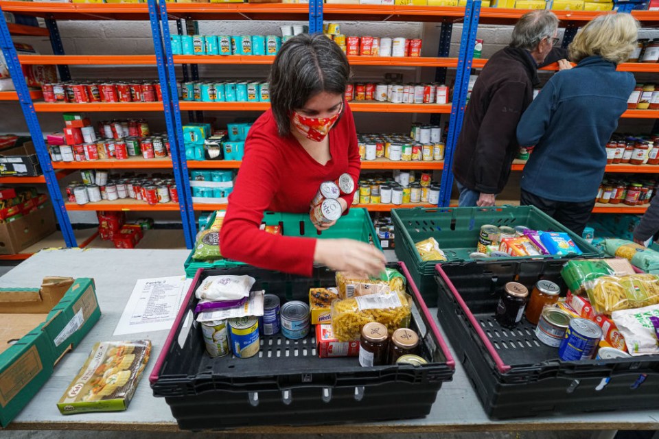 Food banks in the UK provide emergency parcels for households struggling to make ends meet