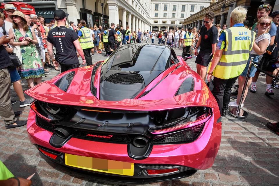 A £200,000 McLaren 720s was spotted at the start line