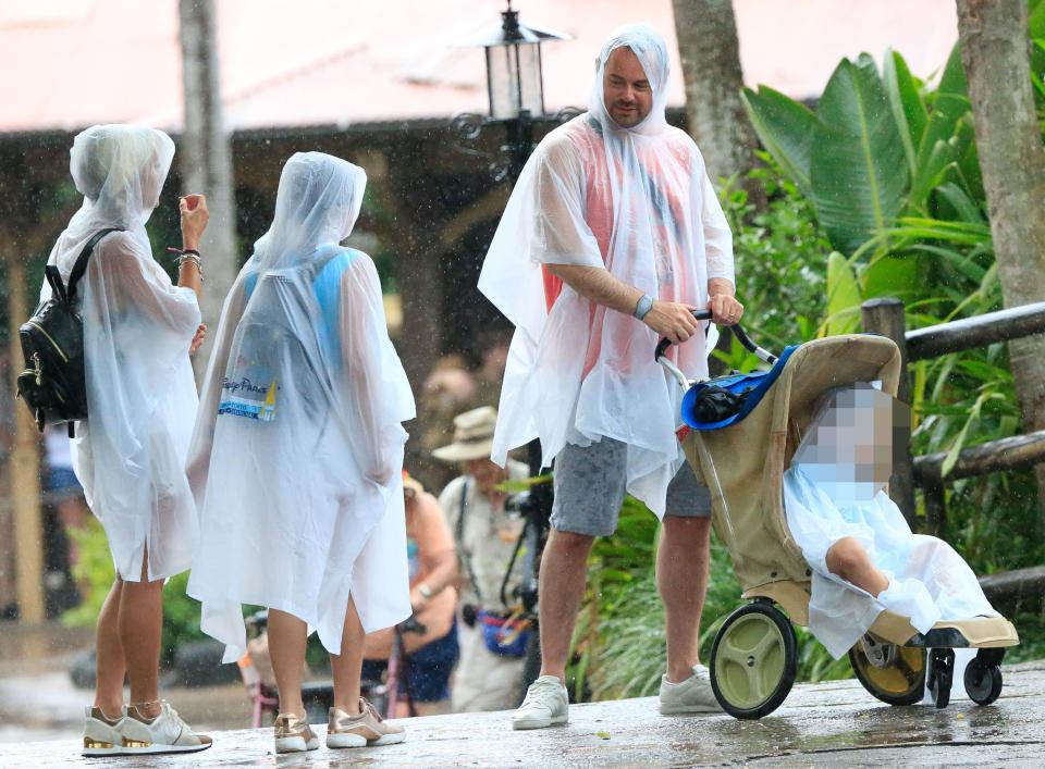  It was a wet day out for the Dyer family