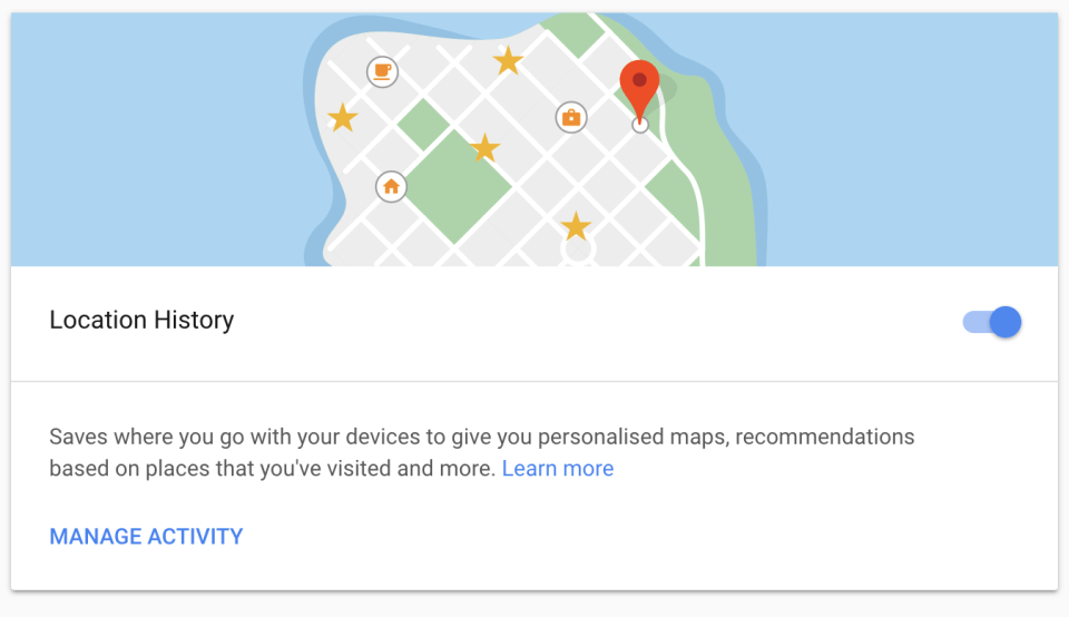  You can turn off Google Location Tracking to stop the company recording a detailed map of your travels