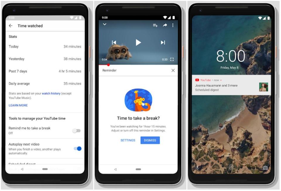  YouTube's entire range of digital wellbeing updates are available via your Account menu on iOS and Android