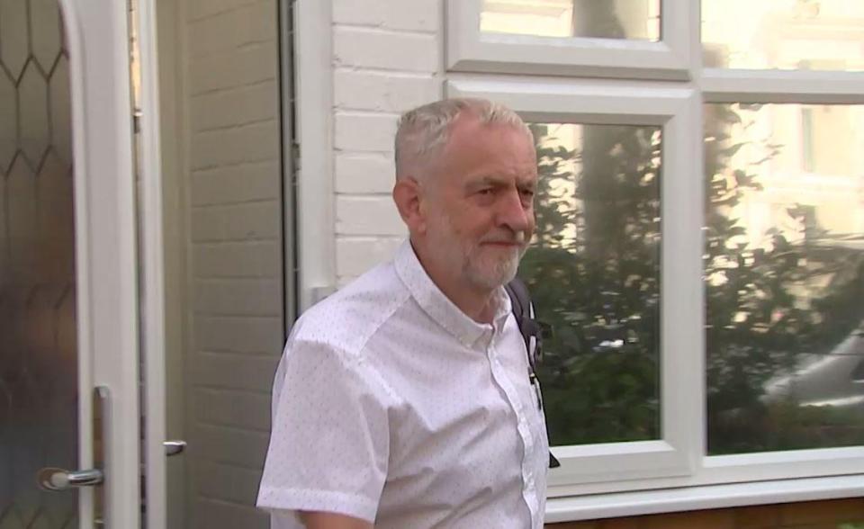  Mr Corbyn refused to answer any questions on the crisis as he left his home this morning