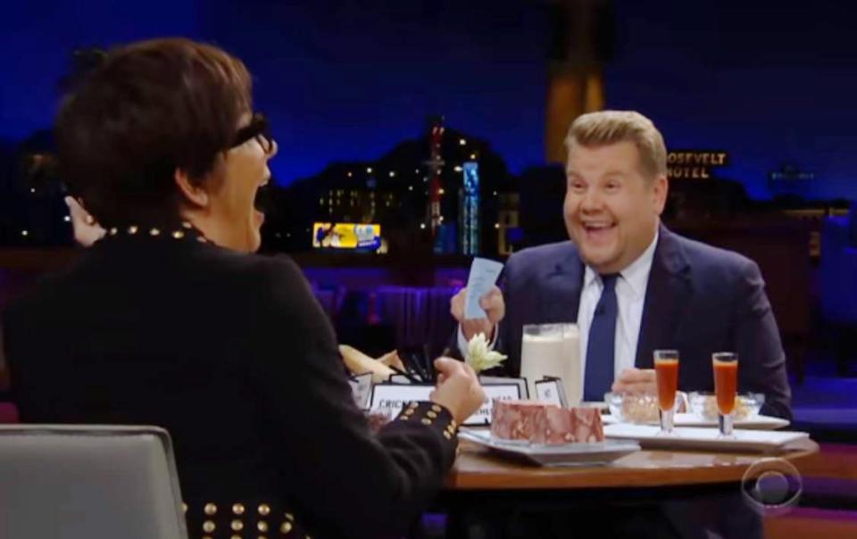  Kris Jenner was quizzed by James Corden on the Late Late Show