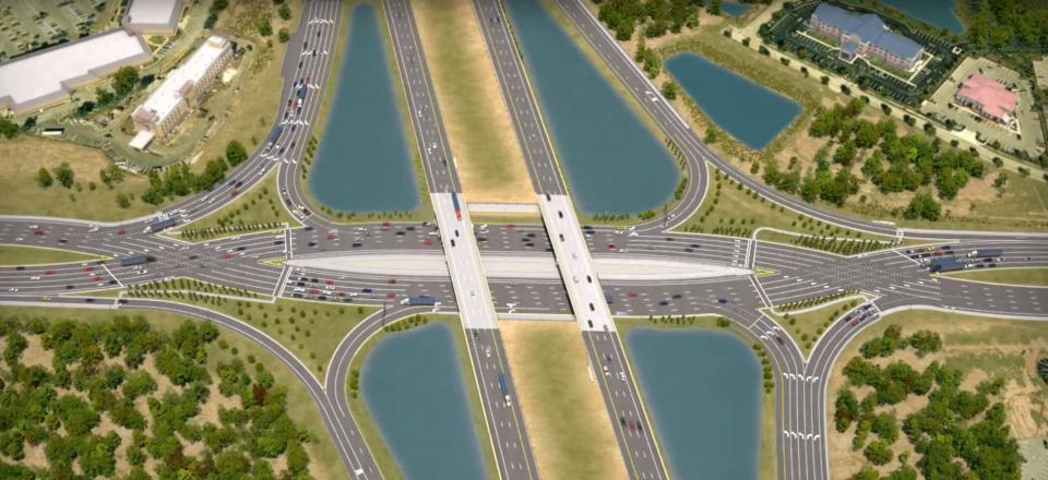  Diverging diamond interchanges mean drivers don't have to turn across oncoming traffic