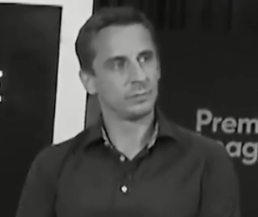  Gary Neville looked distraught after the incident